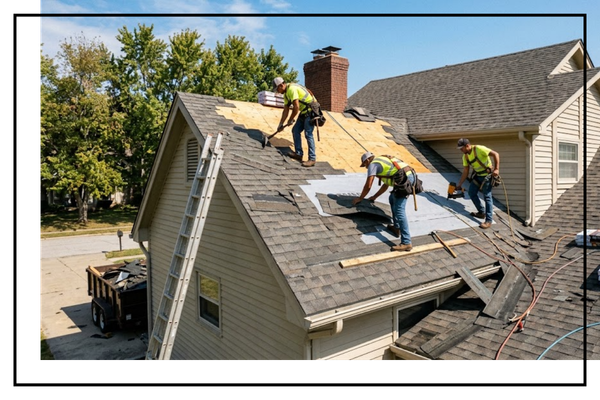 storm damage repair in progress
